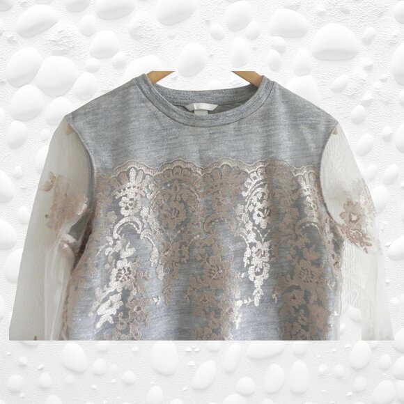 Stunning Metallic Mesh Top – H&M Size S Like New - Picture 3 of 8